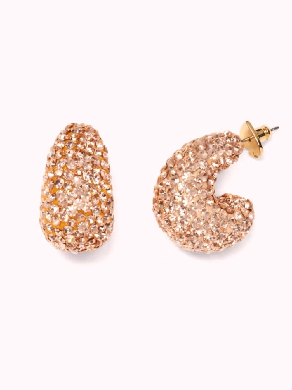 Kate Spade adore-ables Mini Clay Pave Crystal Huggie Hoop Earrings Champagne